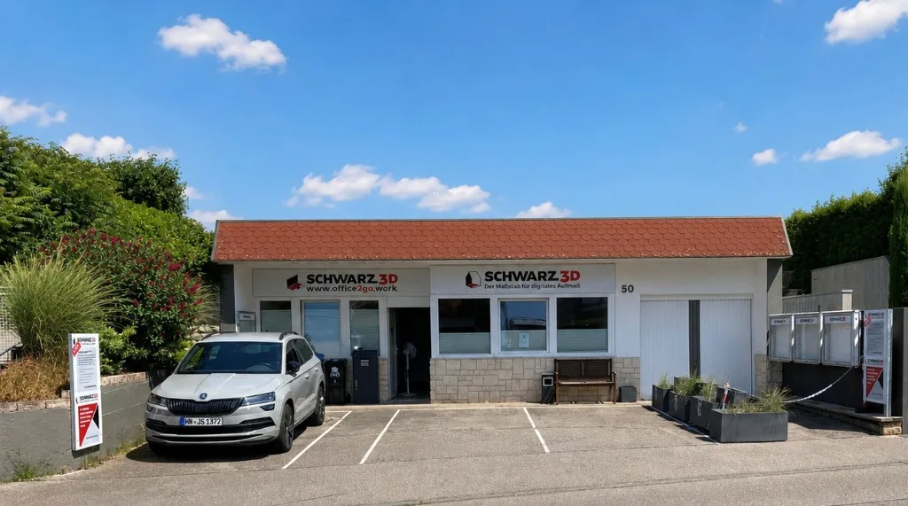Freigestelltes Gebäude von Office2Go und Schwarz3D in der Bildstraße 50/1 in Flein